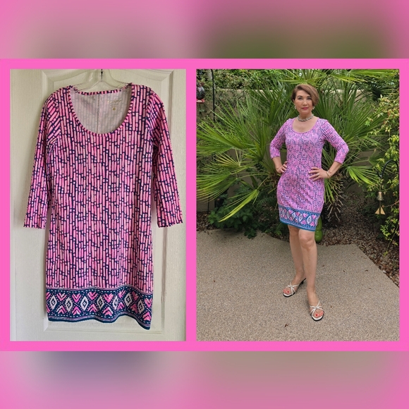 Lilly Pulitzer Dresses & Skirts - EUC Lilly Pulitzer Cotton Geo Print Shift Dress, Size S
